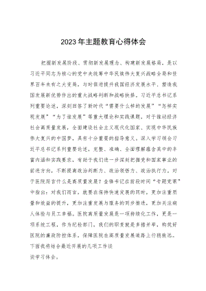 医院领导干部2023年主题教育的心得体会(20篇).docx