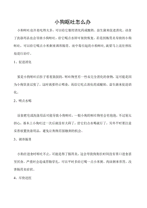 小狗呕吐怎么办.docx