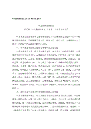 学习宣传贯彻党的二十大精神情况汇报材料.docx