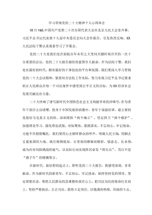 司法干警党员干部学习宣传贯彻党的二十大精神心得体会 （汇编4份）.docx