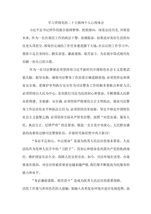 法警党员干部《学习宣传贯彻党的二十大精神》心得体会 汇编4份.docx