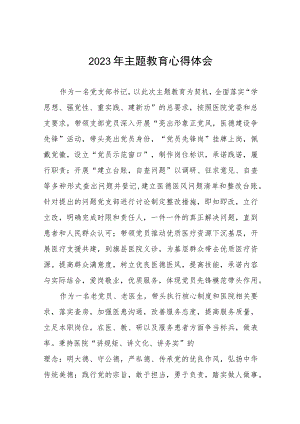 卫生院支部书记关于主题教育的心得体会(20篇).docx