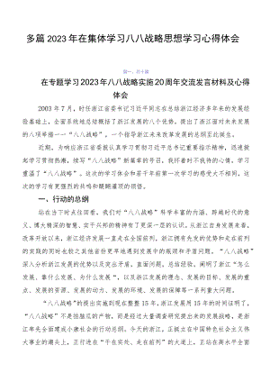 多篇2023年在集体学习八八战略思想学习心得体会.docx