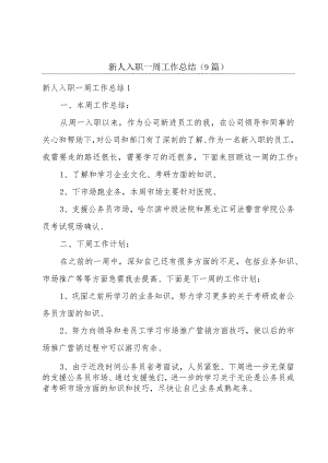 新人入职一周工作总结(9篇).docx
