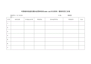 模板9.中国城市轨道交通协会团体标准XXXX（SC分支机构）提案项目汇总表.docx