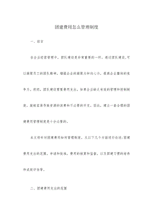 团建费用怎么管理制度.docx