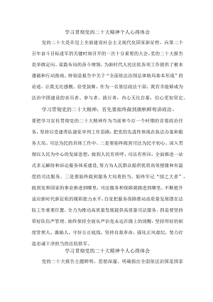 司法干警党员干部学习宣传贯彻党的二十大精神个人心得体会 （6份）.docx