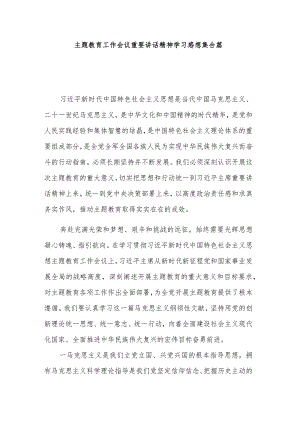 主题教育工作会议重要讲话精神学习感想集合篇.docx