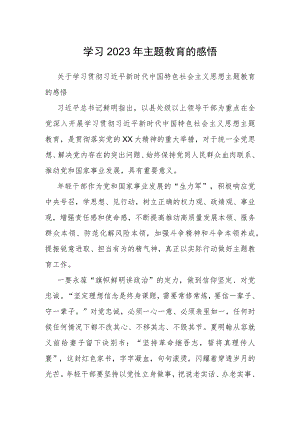 学习2023年主题教育的感悟.docx