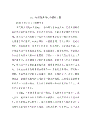 2023年财务实习心得模板3篇.docx