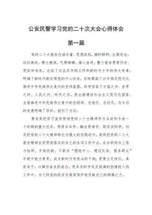 公安民警学习党的二十次大会心得体会五篇.docx