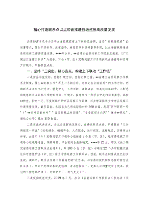 精心打造联系点 以点带面推进县级巡察高质量发展.docx