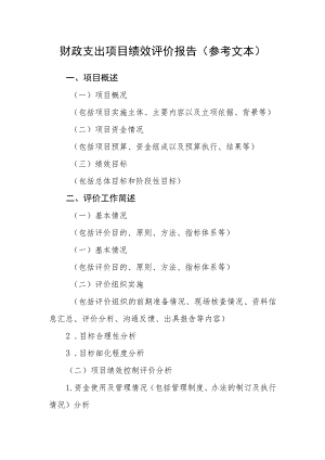 财政支出项目绩效评价报告（参考文本）.docx