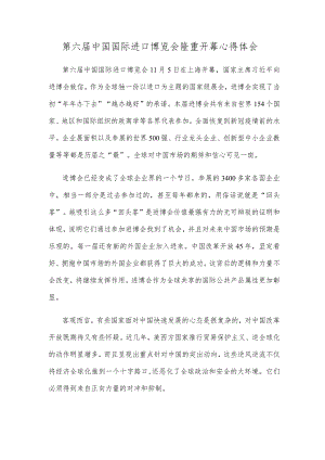 第六届中国国际进口博览会隆重开幕心得体会.docx