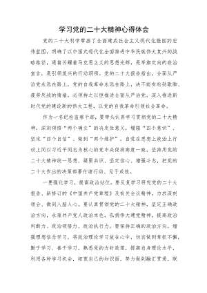 深入学习贯彻党的二十大精神心得体会参考范文2篇（九）.docx