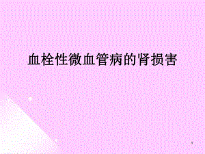 血栓性微血管病的肾损害.ppt