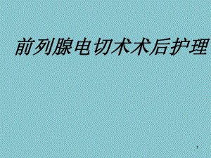 前列腺点切术术后护理.ppt
