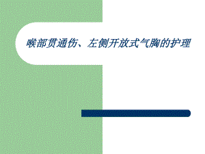 喉部贯通伤、左侧开放式气胸的护理.ppt