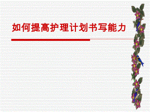 护理计划书写作能力培训.ppt