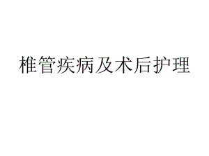 椎管疾病及术后护理.ppt