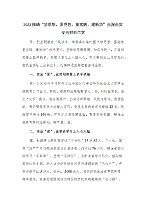 2023推动“学思想、强党性、重实践、建新功”走深走实发言材料范文.docx