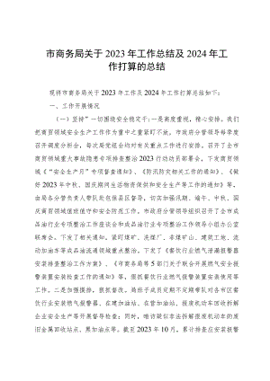市商务局关于2023年工作总结及2024年工作打算的总结.docx