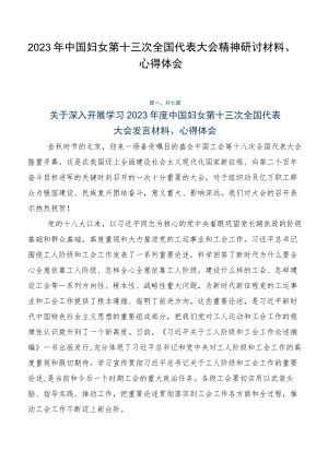 2023年中国妇女第十三次全国代表大会精神研讨材料、心得体会.docx