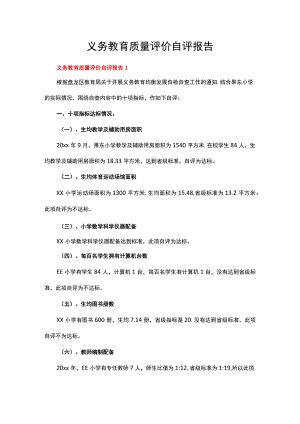 义务教育质量评价自评报告（精选13篇）.docx
