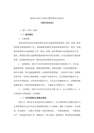 湖南省2022年度部门整体绩效评价报告.docx