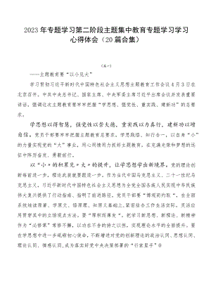 2023年专题学习第二阶段主题集中教育专题学习学习心得体会（20篇合集）.docx
