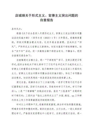 店垭镇镇关于形式主义、官僚主义问题的自查报告.docx