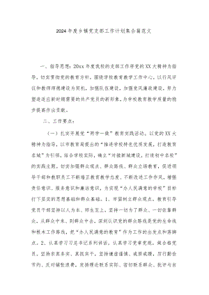 2024年度乡镇党支部工作计划集合篇范文.docx