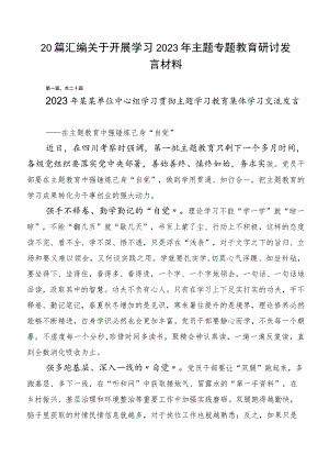 20篇汇编关于开展学习2023年主题专题教育研讨发言材料.docx