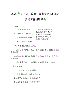 2023年县（区）政府办公室党组书记基层党建工作述职报告.docx