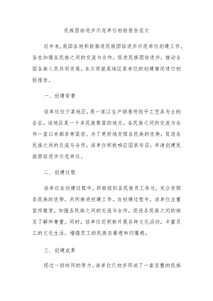 民族团结进步示范单位初验报告范文.docx