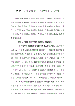 2023年机关年轻干部教育培训规划.docx