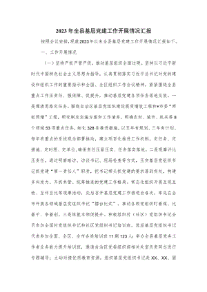 2023年全县基层党建工作开展情况汇报.docx