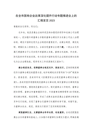 在全市国有企业改革深化提升行动专题推进会上的汇报发言2023.docx