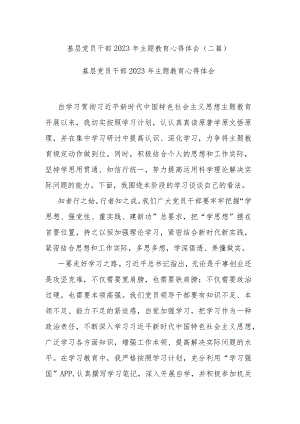 基层党员干部2023年主题教育心得体会(二篇).docx
