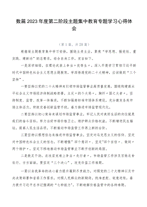 数篇2023年度第二阶段主题集中教育专题学习心得体会.docx