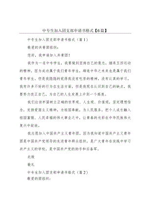 中专生加入团支部申请书格式【6篇】.docx