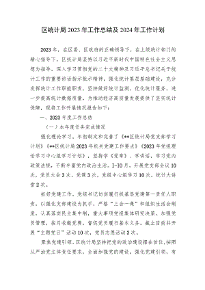县区统计局2023年工作总结及2024年工作计划2篇.docx
