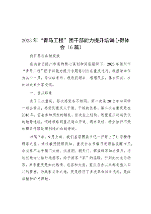 2023年“青马工程”团干部能力提升培训心得体会（6篇）.docx