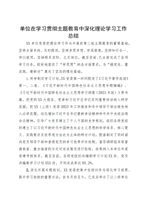 在2023年主题教育中深化理论学习工作总结.docx