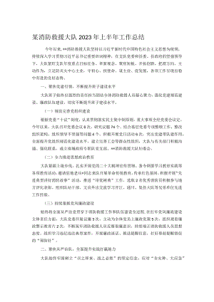 某消防救援大队2023年上半年工作总结.docx
