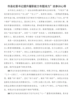 市县纪委书记提升履职能力专题培训班参训心得.docx