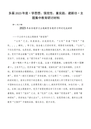 多篇2023年度“学思想、强党性、重实践、建新功”主题集中教育研讨材料.docx