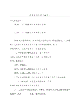 个人承包合同(15篇).docx