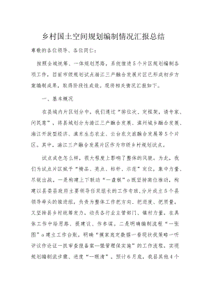 乡村国土空间规划编制情况汇报总结.docx
