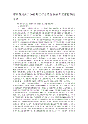 市商务局关于2023年工作总结及2024年工作打算的总结.docx